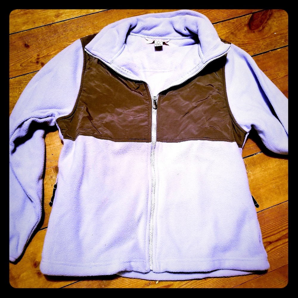 Deep Periwinkle & Grey Fleece Zip Up Jacket